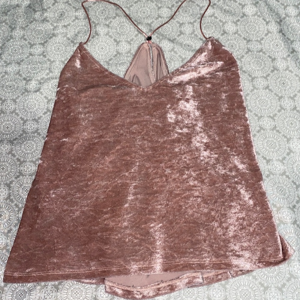 pink velvet H&M cami